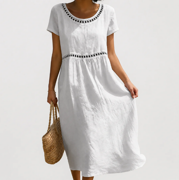 Livia — Robe longue femme brodée élégante