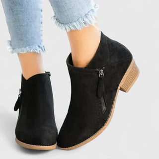 Héloïse | Bottines suédées zip élégant femme