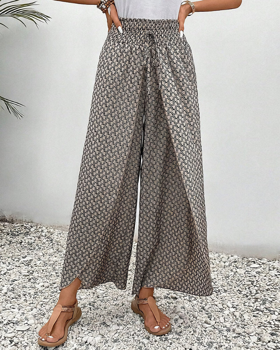 Gabrielle | Pantalon palazzo femme imprimé élégant