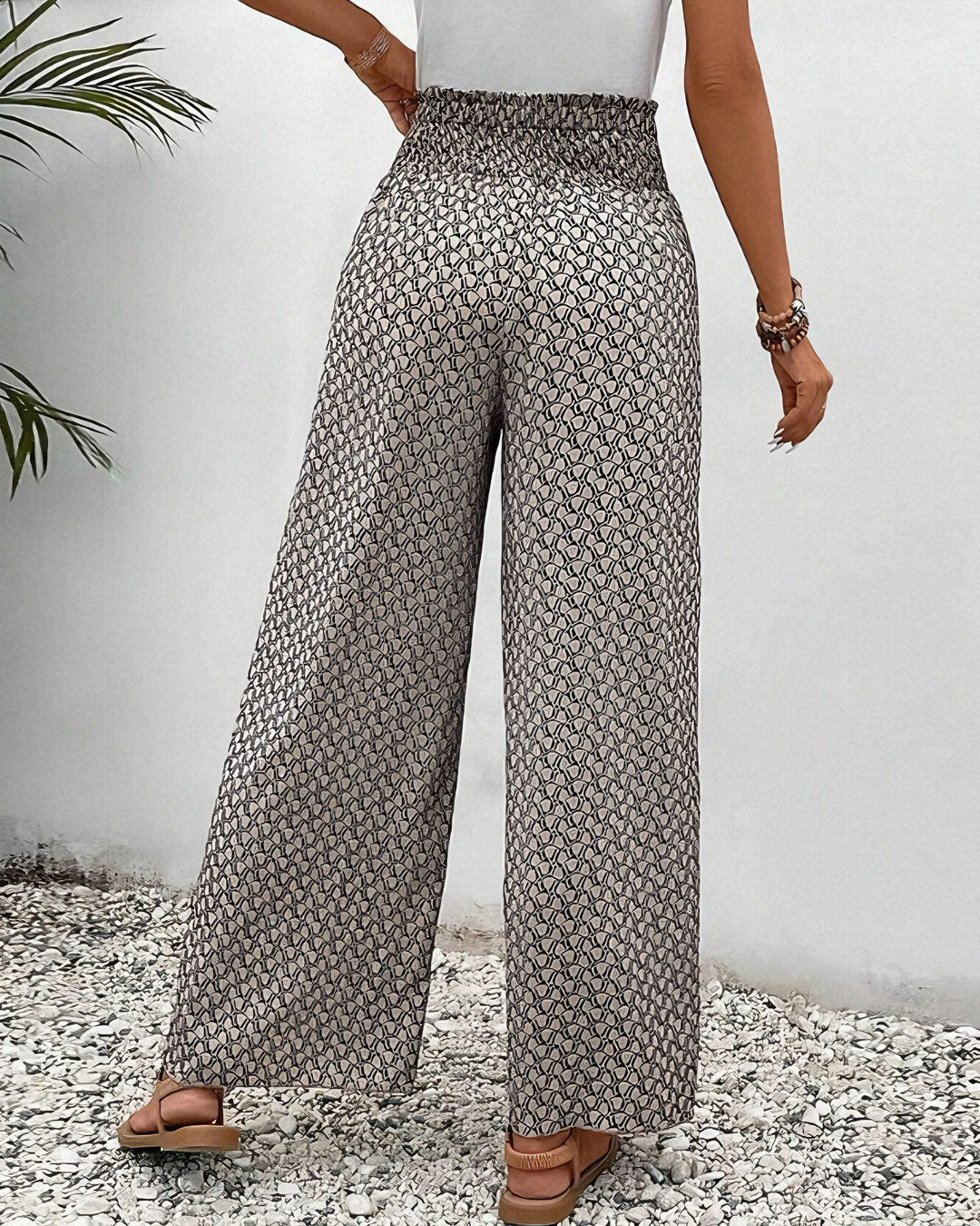 Gabrielle | Pantalon palazzo femme imprimé élégant