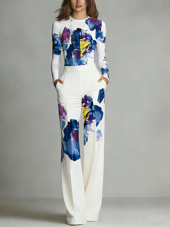 Alizée | Ensemble Haut à Col Rond et Pantalon Femme
