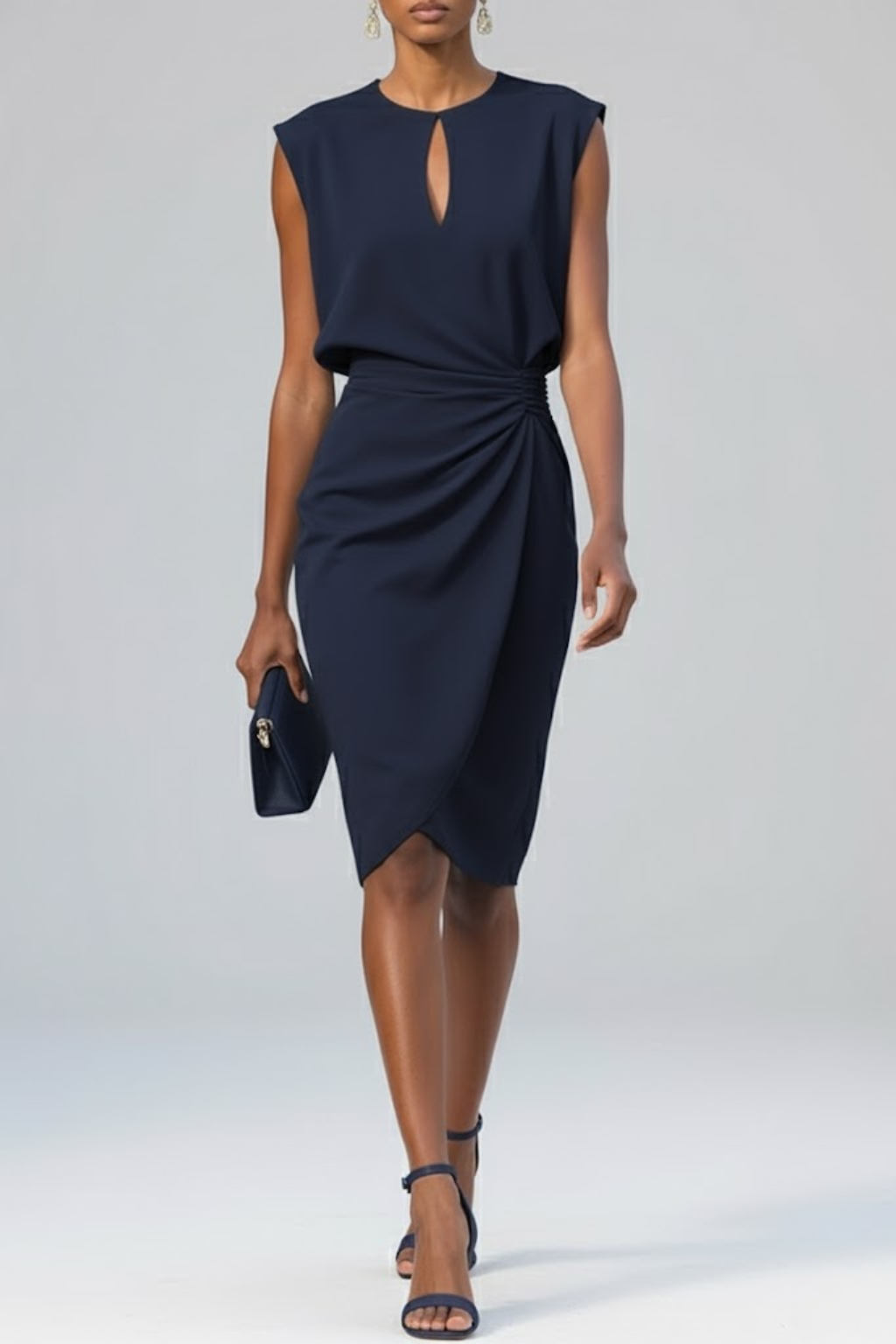 Melina - Robe midi à taille froncée femme