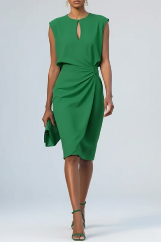 Melina - Robe midi à taille froncée femme