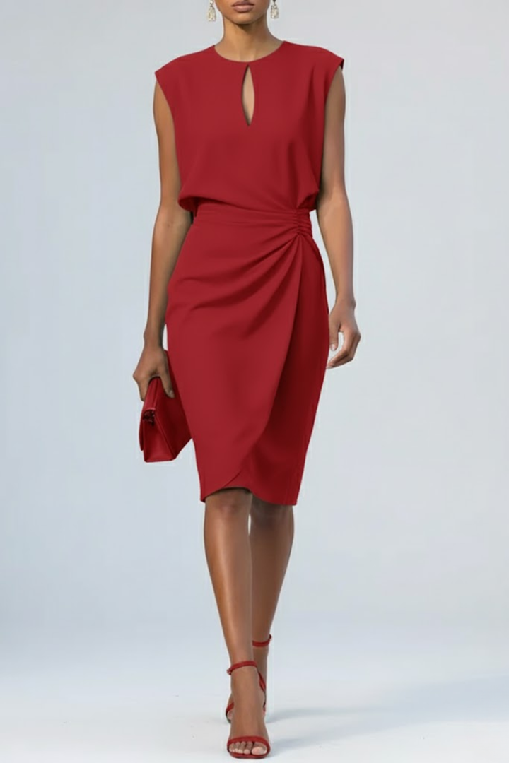 Melina - Robe midi à taille froncée femme