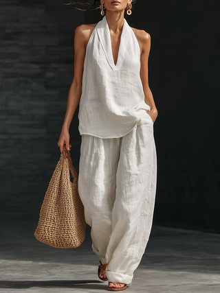 Zoe | Ensemble femme sans manches avec pantalon large