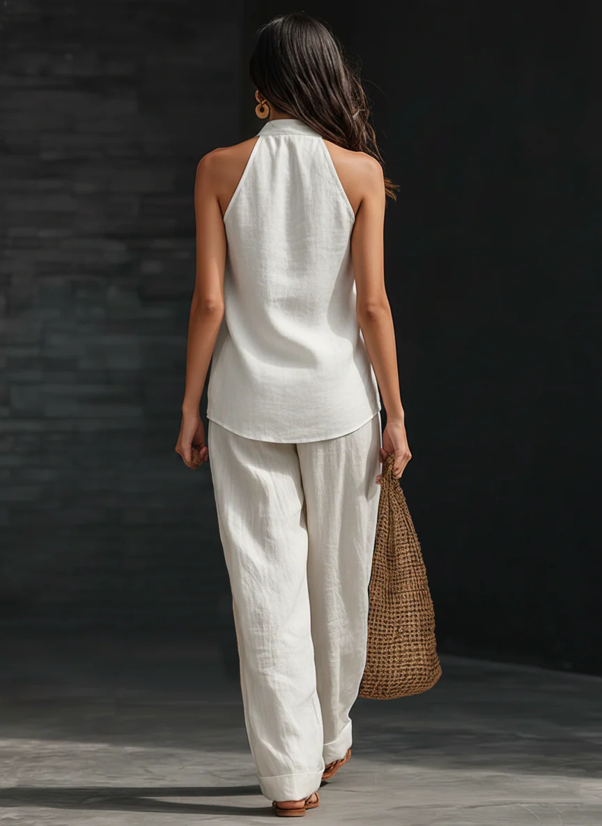 Zoe | Ensemble femme sans manches avec pantalon large