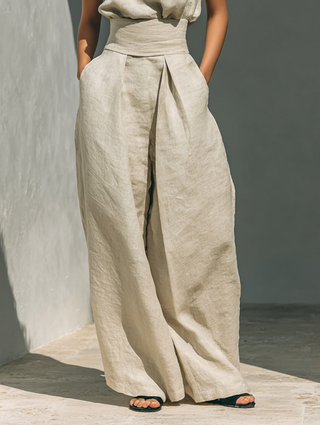 Aurora | Ensemble femme élégant sans manches et pantalon large