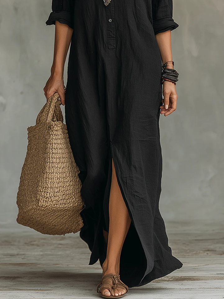Soline | Robe maxi femme à boutons