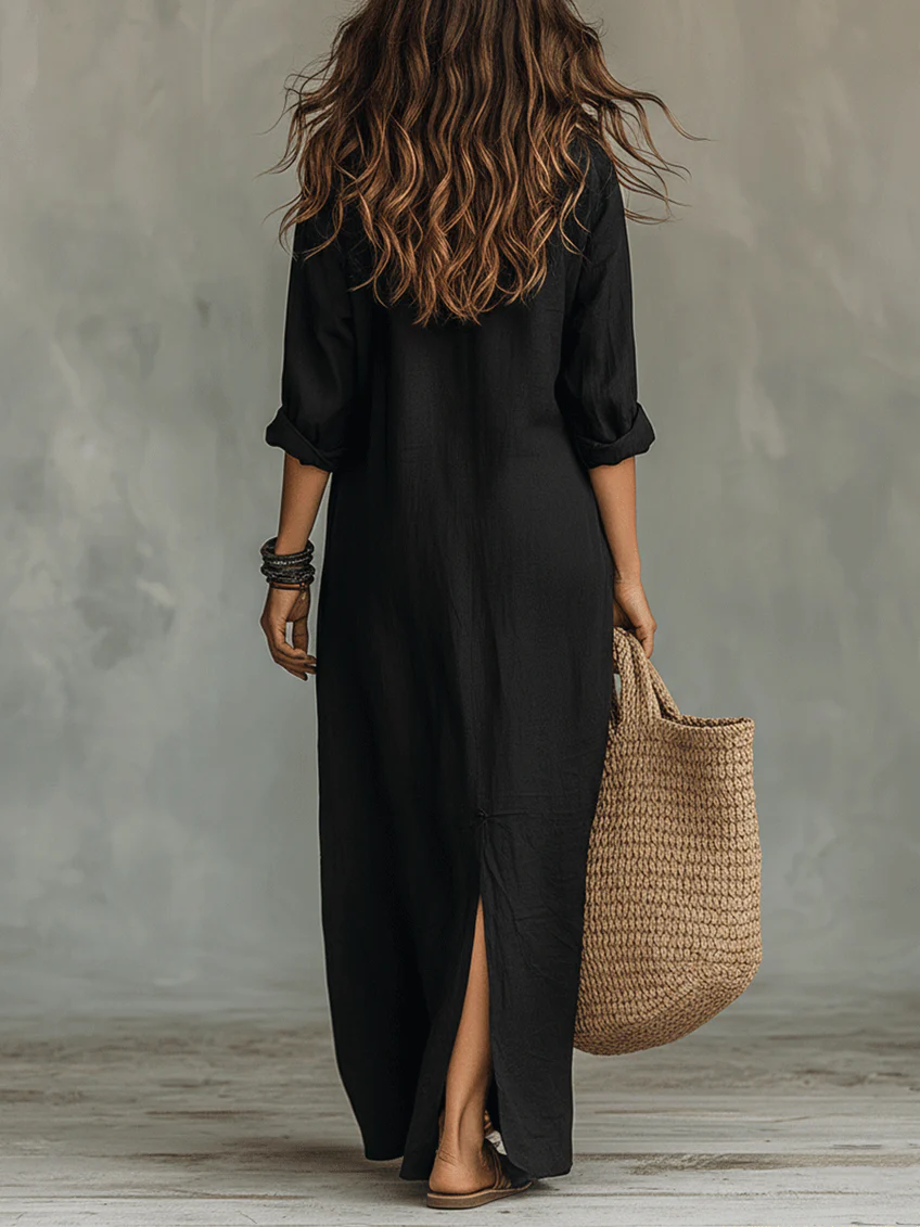 Soline | Robe maxi femme à boutons