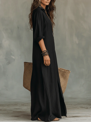 Soline | Robe maxi femme à boutons