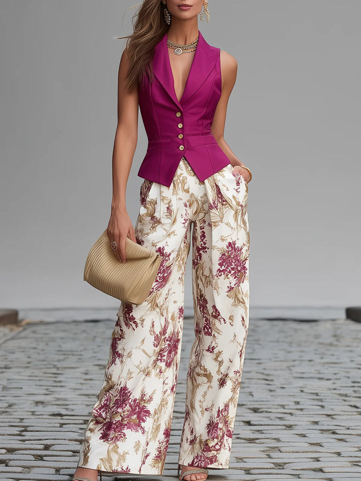 Solène | Ensemble de Pantalons Imprimé Floral Femme