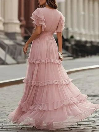 Madeline | Robe de mariée maxi élégante rose pâle femme