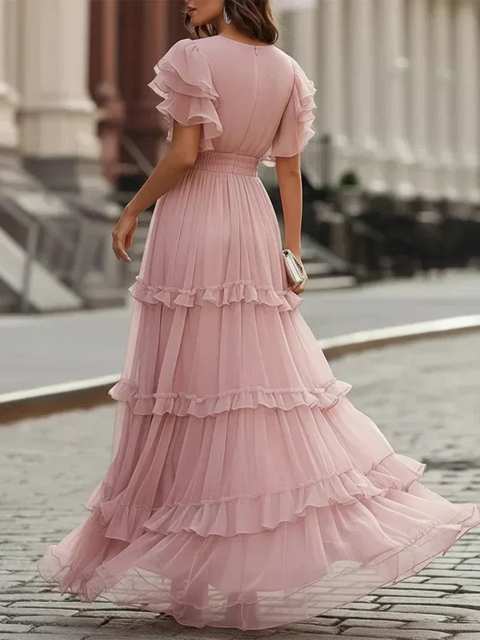 Madeline | Robe de mariée maxi élégante rose pâle femme