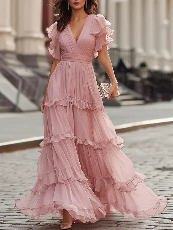 Madeline | Robe de mariée maxi élégante rose pâle femme