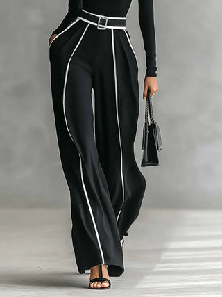 Solana | Ensemble pantalon large femme élégant à col roulé