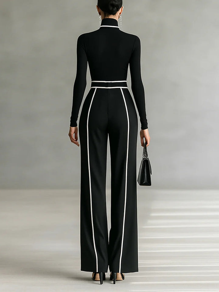 Solana | Ensemble pantalon large femme élégant à col roulé