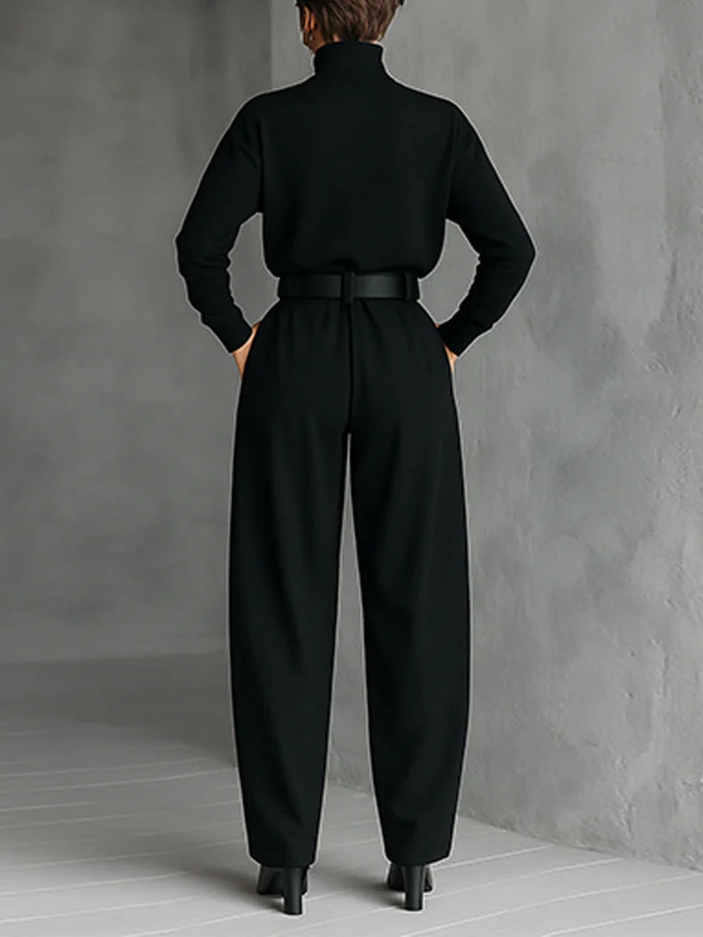 Reagan | Ensemble femme chic col montant et pantalon tailleur