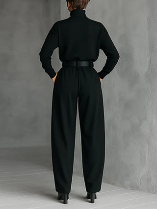 Reagan | Ensemble femme chic col montant et pantalon tailleur