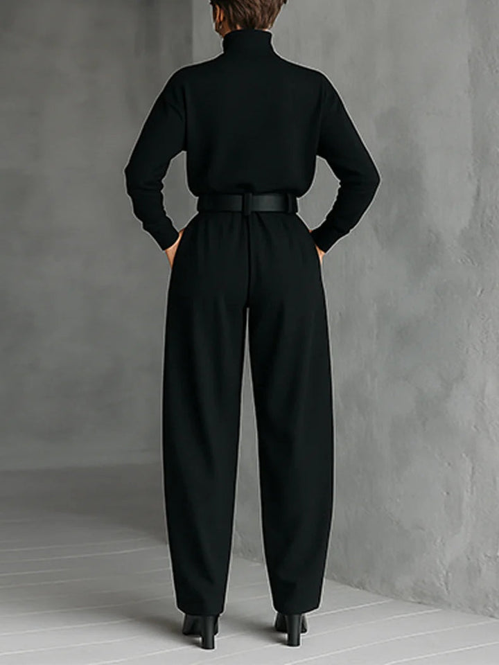 Reagan | Ensemble femme chic col montant et pantalon tailleur