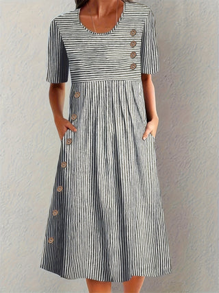 Sofia | Robe longue rayée femme