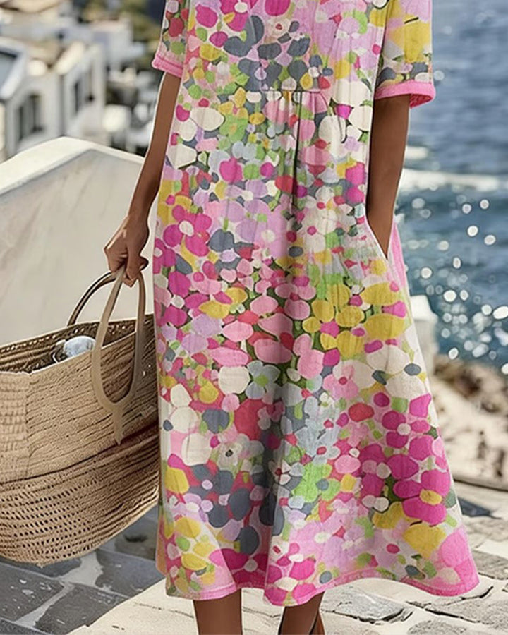 Vittoria — Robe midi fleurie femme élégante