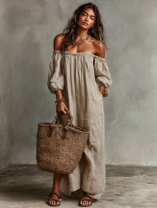 Carmen | Robe longue épaules dénudées femme