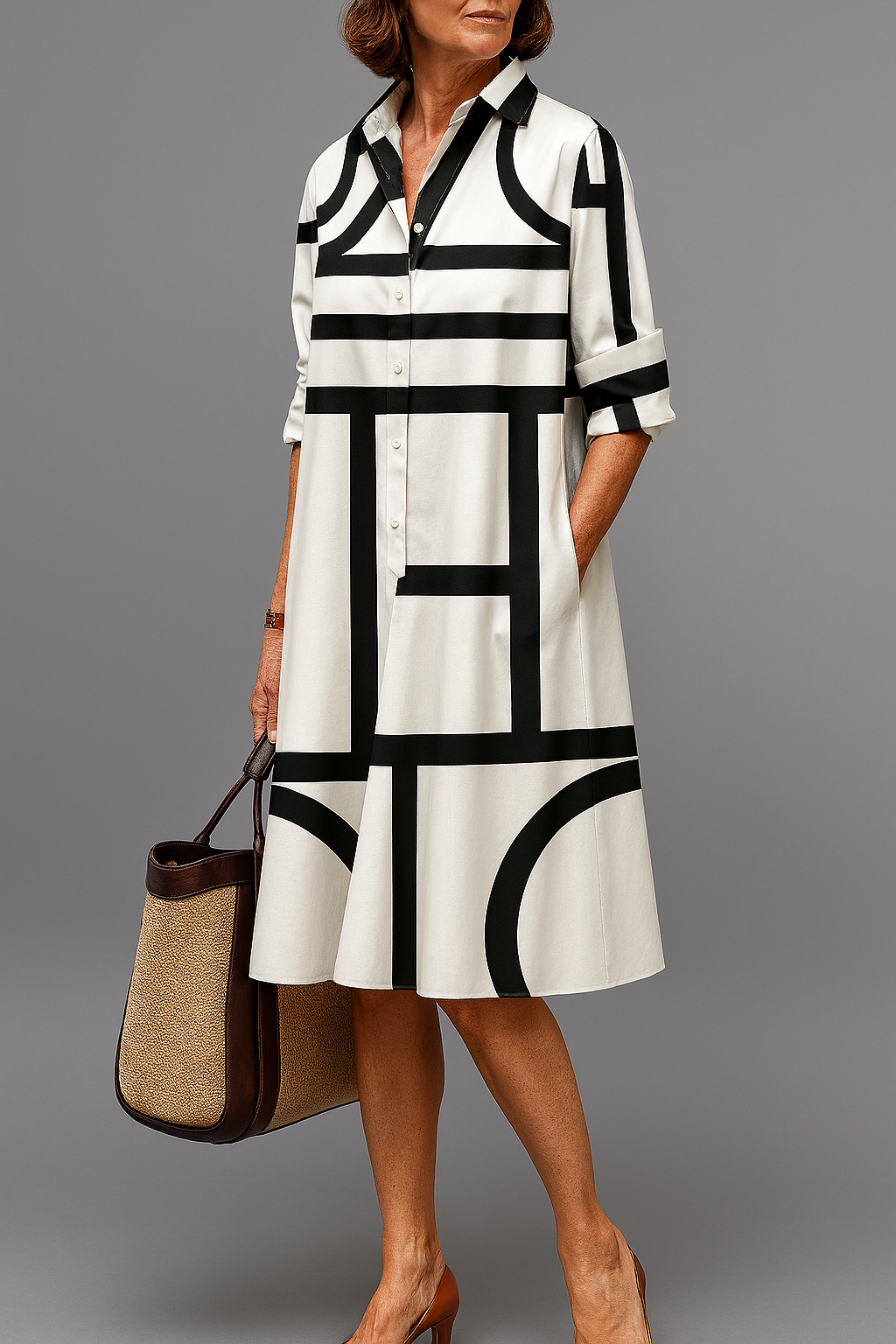 Ellie | Robe midi insouciante et élégante femme