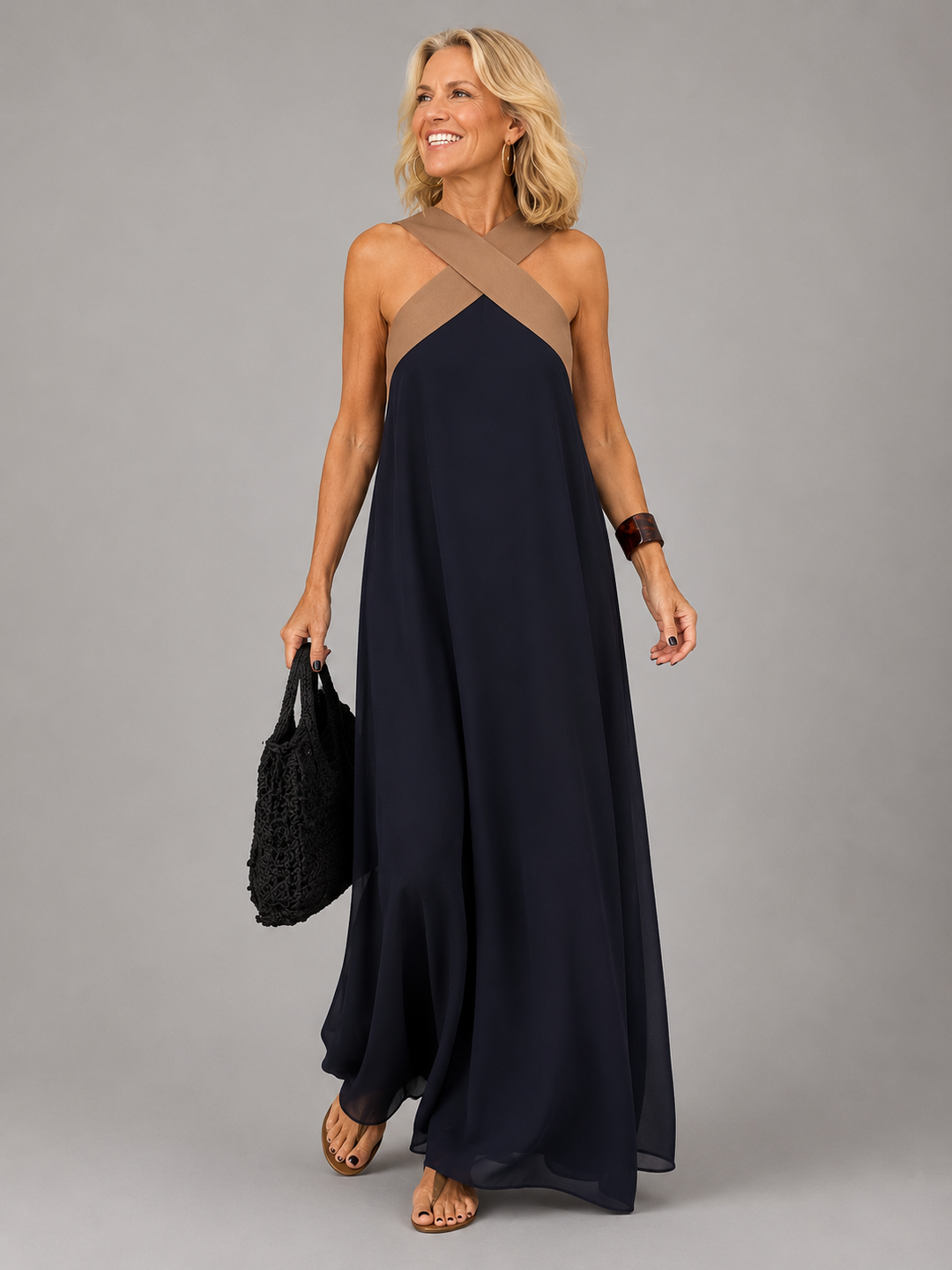 Marianne | Robe maxi élégance croisée femme