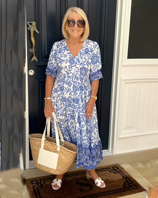 Keisha | Robe fleurie décolleté en V élégante femme