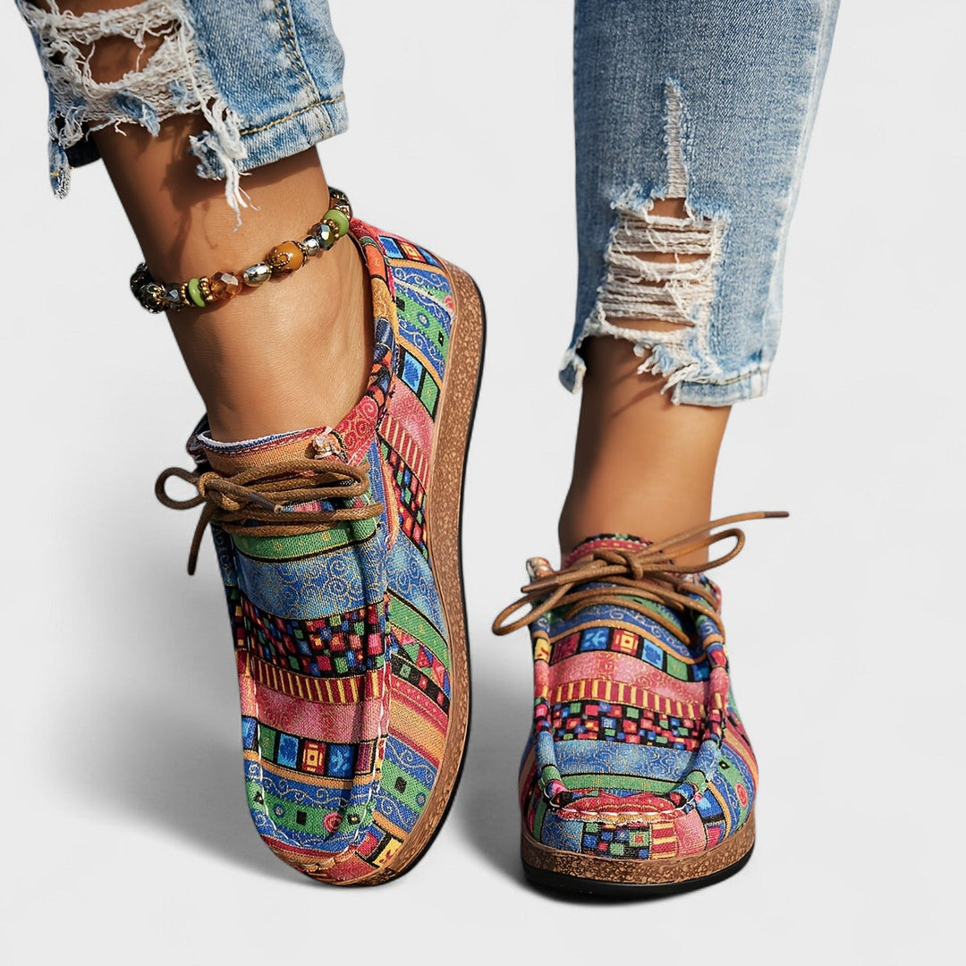 Azura | Baskets ethniques patchwork femme
