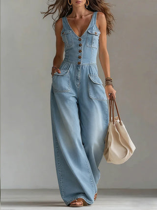 Sophie™ – La combinaison denim ample et douce pour bouger librement