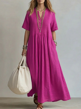 Livia — Robe longue femme à plis élégante