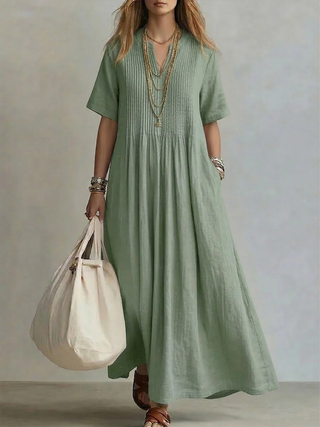 Livia — Robe longue femme à plis élégante