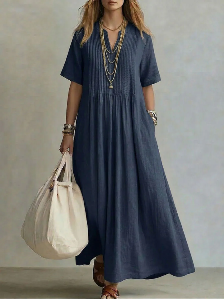 Livia — Robe longue femme à plis élégante