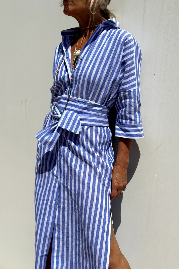 Sophia | Robe chemise rayée femme