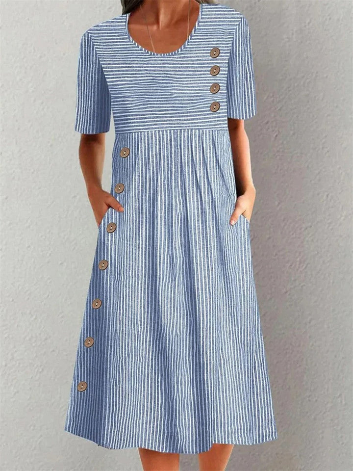 Sofia | Robe longue rayée femme
