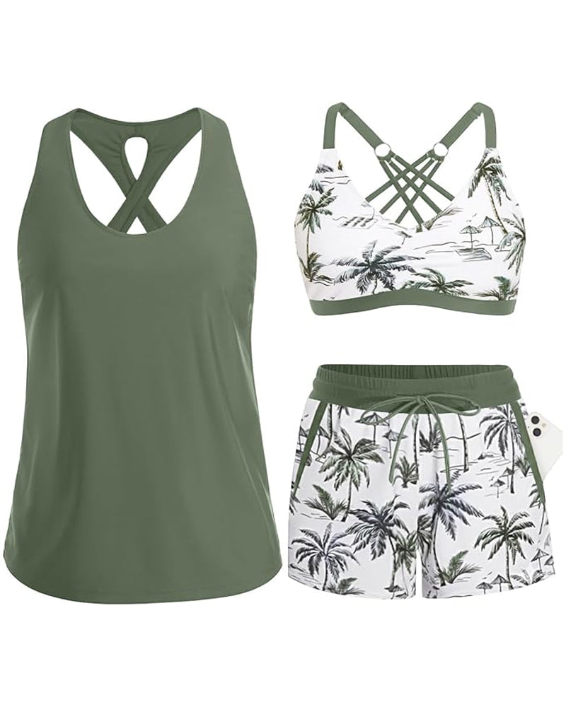Maren — Ensemble tankini 3 pièces femme
