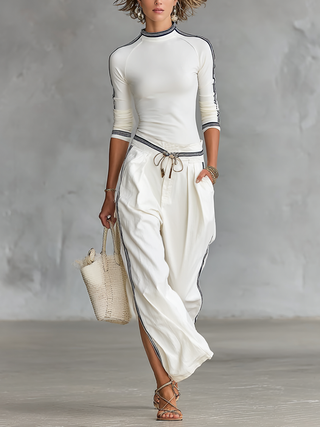 Marguerite | Ensemble Sportif Deux Pièces avec Pantalon Large Femme