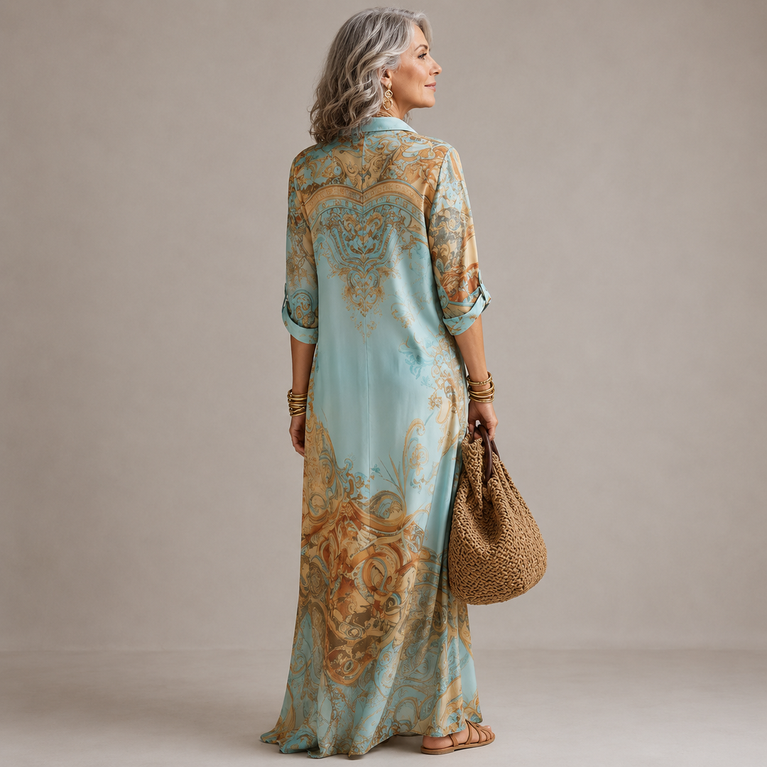 Lorraine I Robe maxi imprimé luxe femme