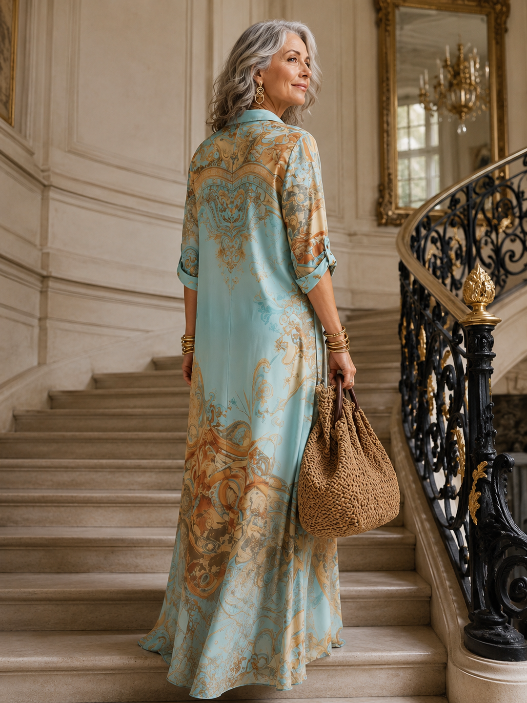 Lorraine I Robe maxi imprimé luxe femme