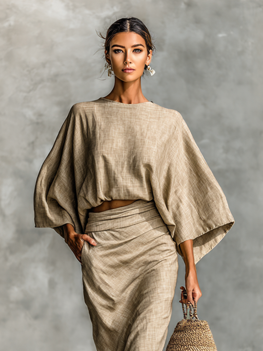 Selene | Ensemble femme jupe longue et manches chauve-souris