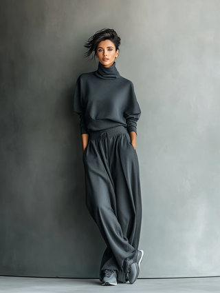 Juliette | Ensemble en Maille avec Pantalon Large Femme