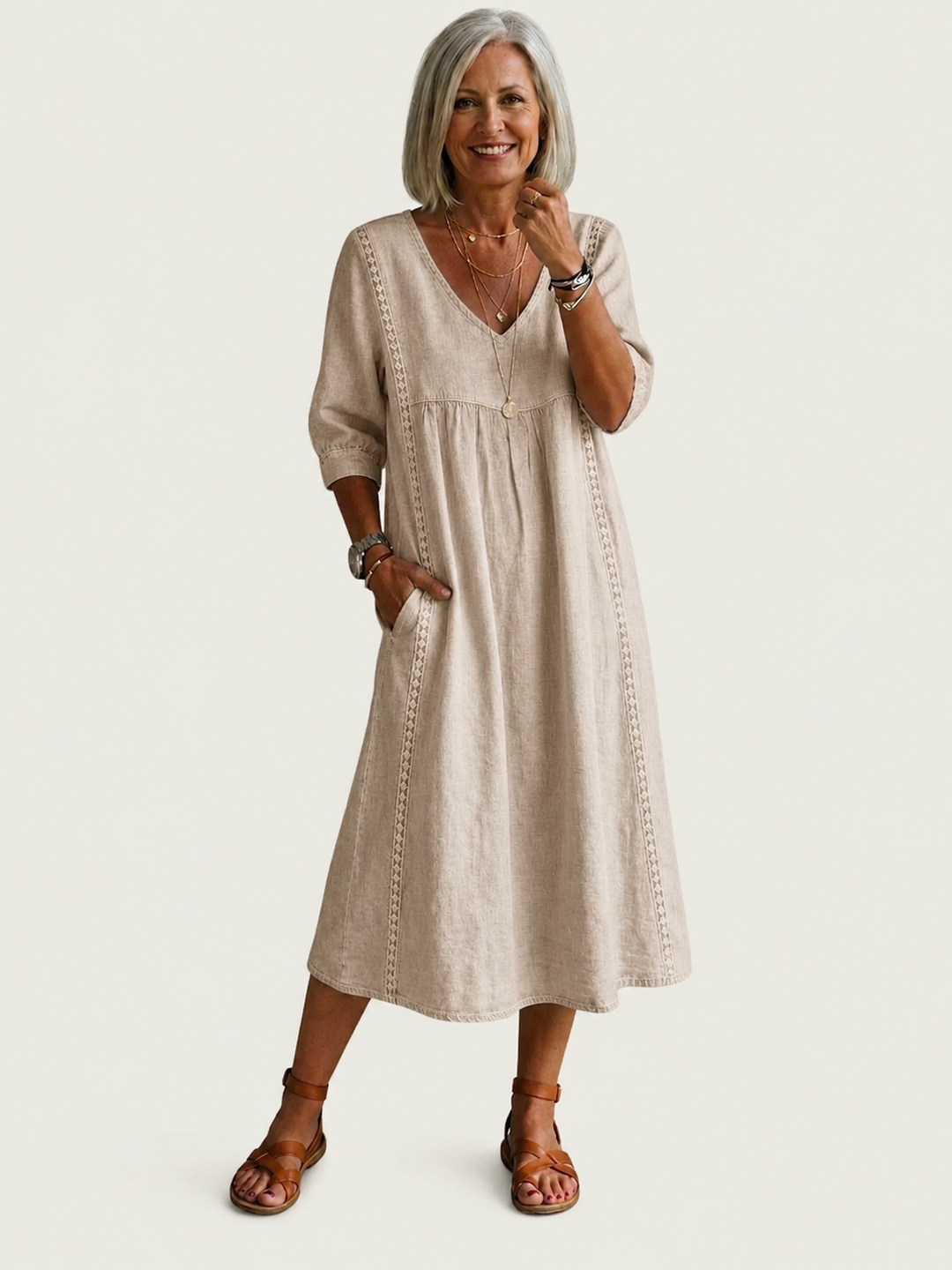Louise | Robe maxi A-ligne élégance femme
