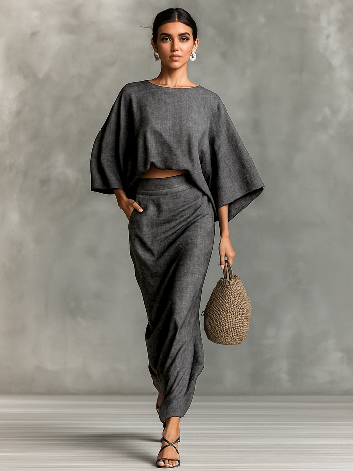 Selene | Ensemble femme jupe longue et manches chauve-souris
