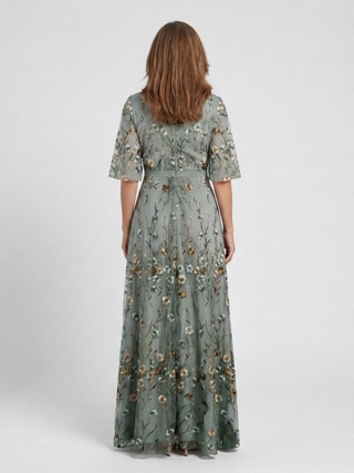 Élodie – Robe longue fleurie col V