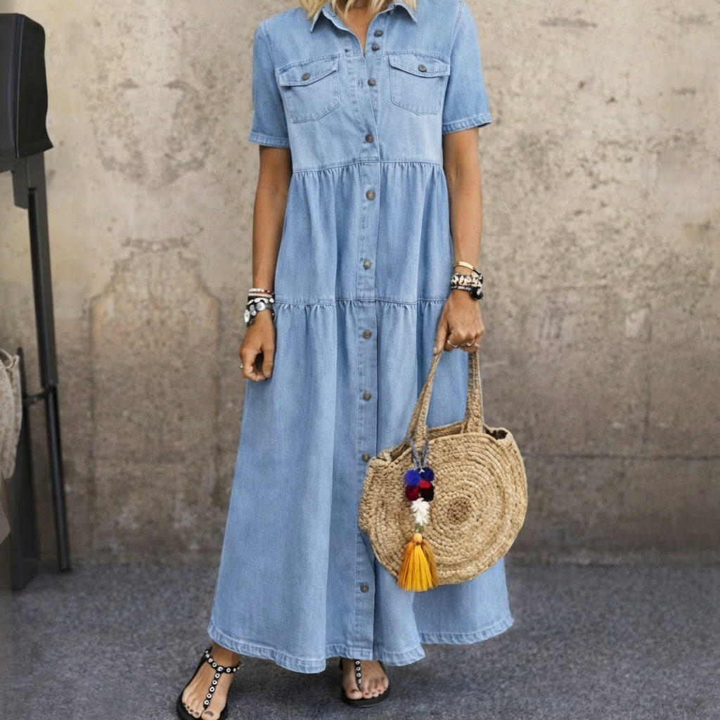 Elizabeth — Robe midi boutonnée femme