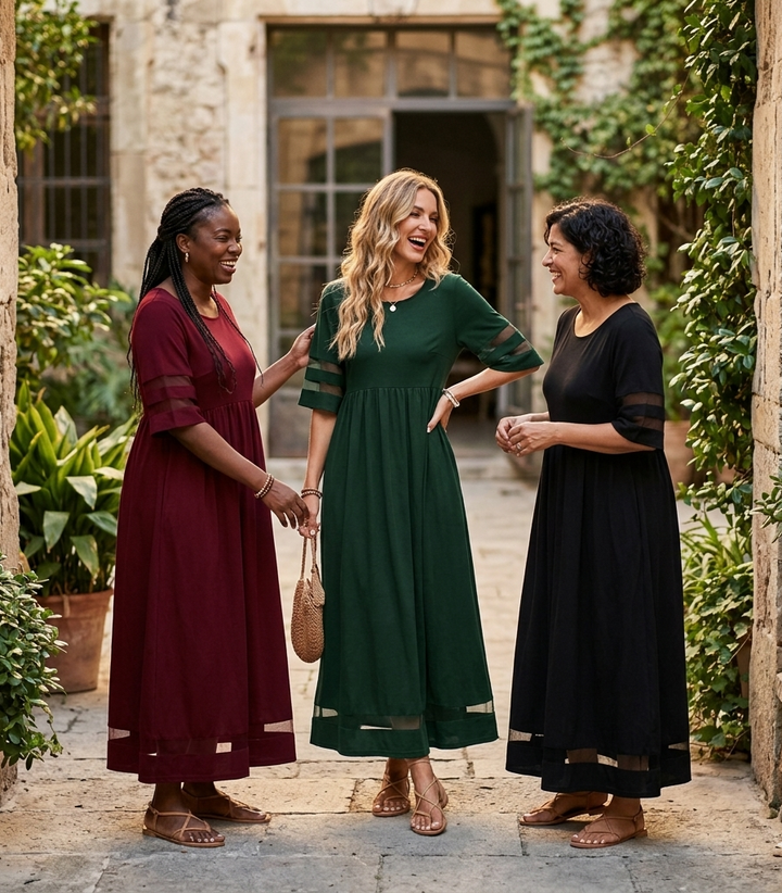 Edith | Robe midi flatteuse et lissante pour le ventre femme
