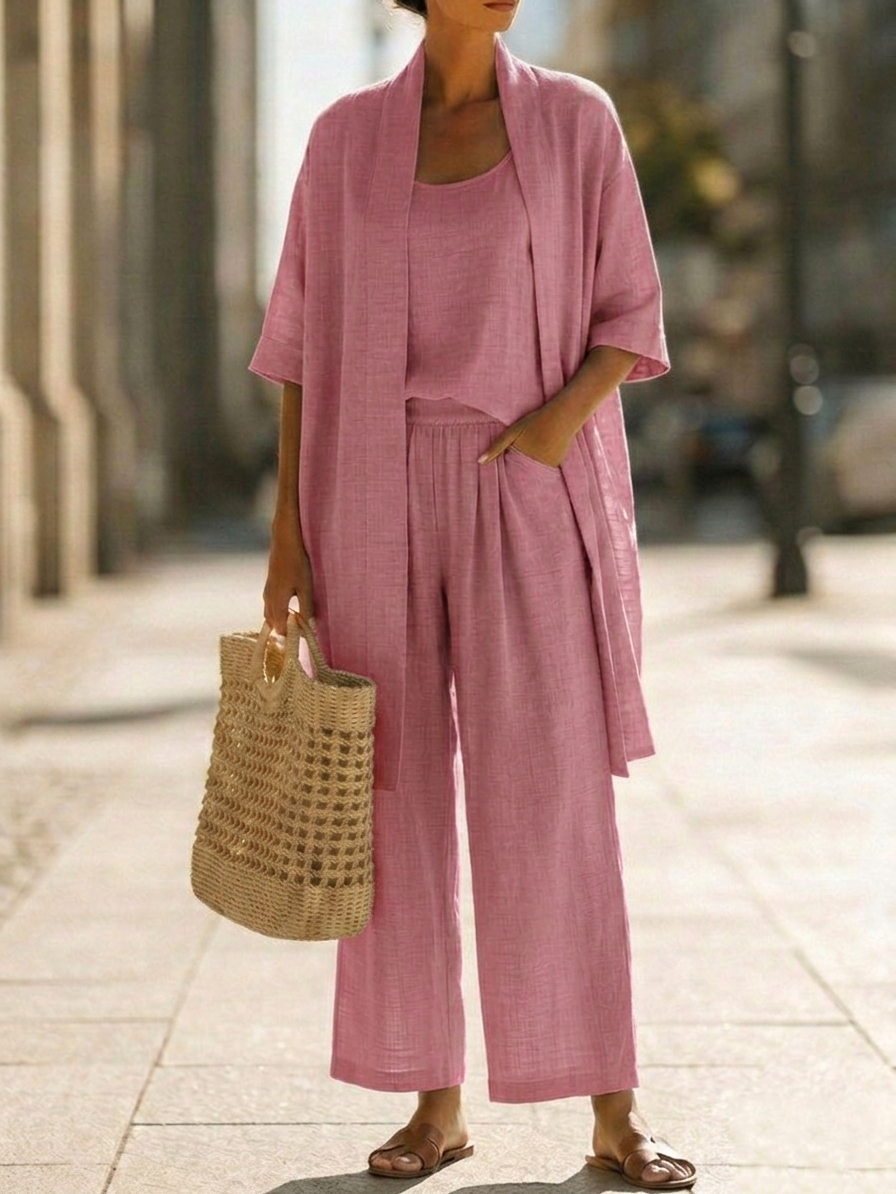 Nannette | Ensemble Trois Pièces Lin-Coton Sans Effort Femme