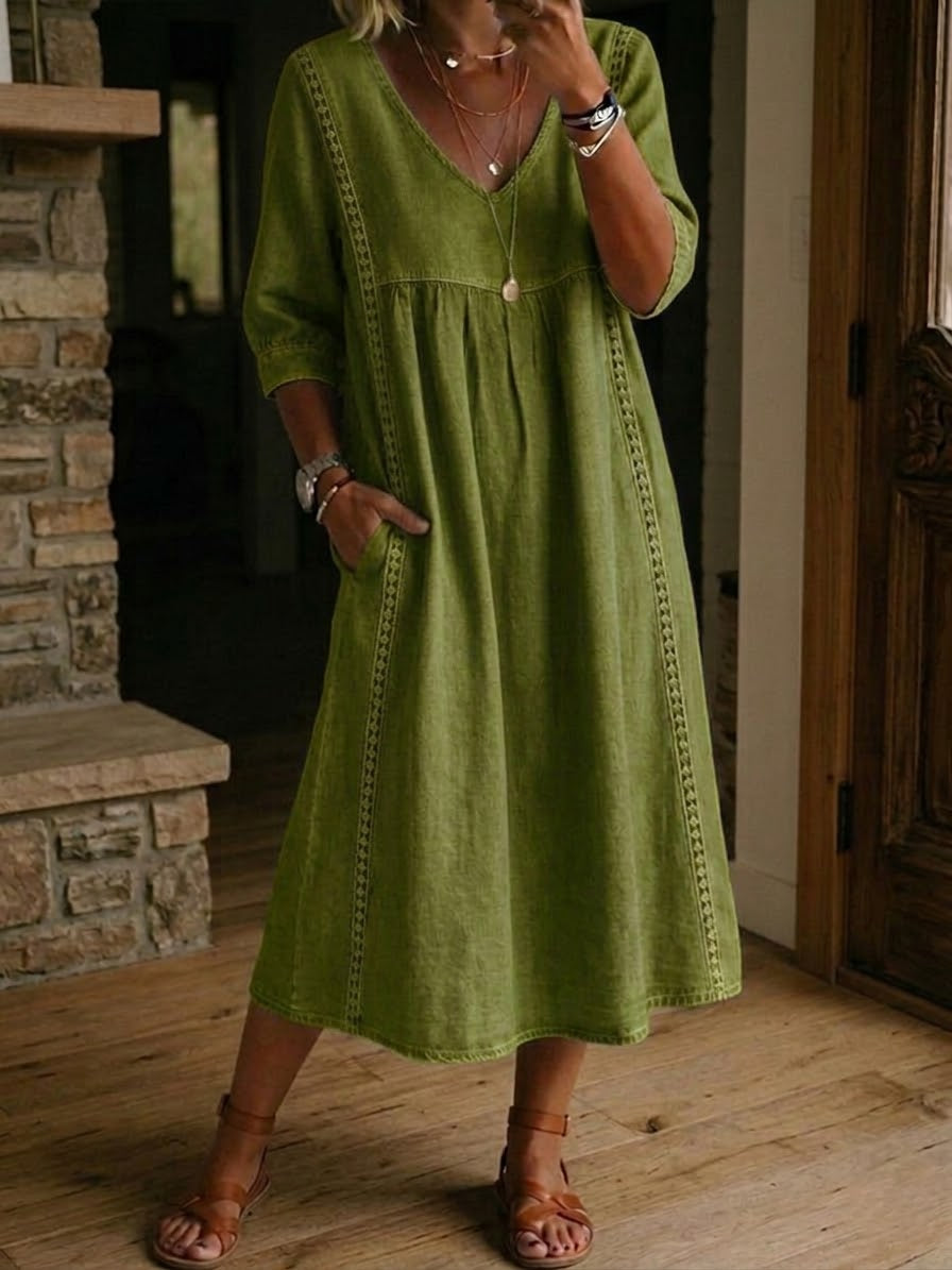 Mary | Robe maxi décontractée femme à col V
