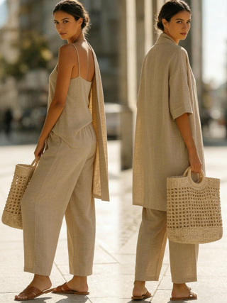 Nannette | Ensemble Trois Pièces Lin-Coton Sans Effort Femme